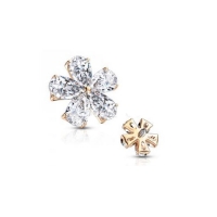 Dermal 5 Blumen Top Roségold 14kt. 1,6mm
