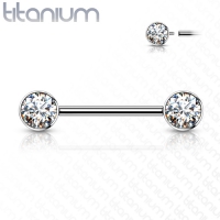 Piercing Titan Stein weiß 14mm