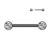 Piercing Titan Stein weiß 14mm schwarz
