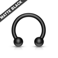 Piercing Hufeisen schwarz matt 1,6mm x 8mm