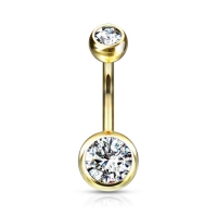 Piercing Titan goldfarben mit kleinem Stein