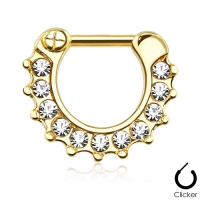 Piercing Clicker 11 Steine ​​vergoldet