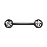 Piercing Titan schwarz Doppelstein weiß 12mm