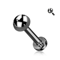 Piercing Flachkuppel schwarz 1,2x6