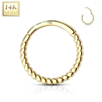 Piercing 14kt geflochtener Creolenring 8 mm