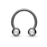 Piercing Hufeisen vorne schwarz