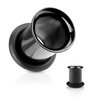 2,4 mm Single Flared Tunnel schwarz