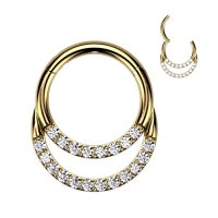 Piercing Titan Clicker Doppel Creolenring 1,2x8 vergoldet