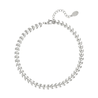 Fußkettchen Blätter - silber