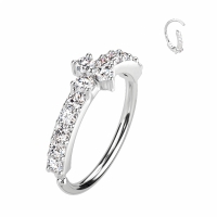 Biegbarer Ring mit Mittelstein 0,8 x 8