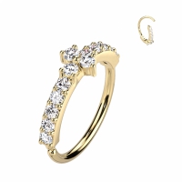 Biegbarer Ring mit Mittelstein 0,8X8 vergoldet