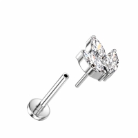 Piercing-Stecknadel in 3 Marquise 1,2x8