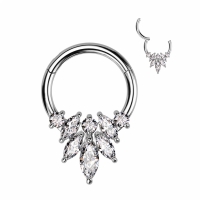 Piercing-Klickerring mit Blumenmarquise