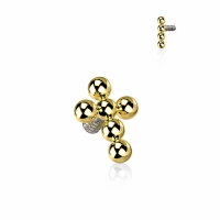 Dermal Top Bubble Ball 1,2mm vergoldet