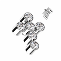 Dermal Top Edelsteinkreuz 1,2 mm - Silber