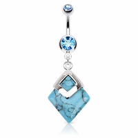 Bauchnabelpiercing Türkisstein Anhänger