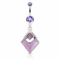 Bauchnabelpiercing Amethyst Steinanhänger