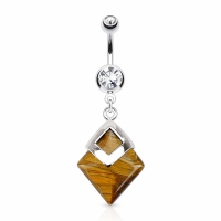 Bauchnabelpiercing Tigeraugen Steinanhänger