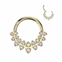 Piercing PVD Ring Marquise rund vergoldet 1,2x8