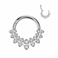 Piercing PVD Ring Marquise rund 1,2x8