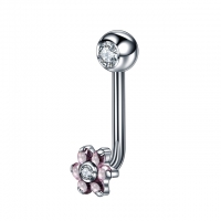 Piercing Titan Blume rosa 1,6x11