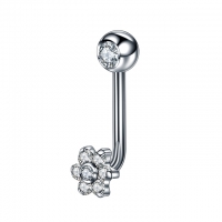 Piercing Titan Blume weiß 1,6x11
