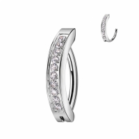 Piercing ovales schlichtes Design mit Steinen 1,6x12