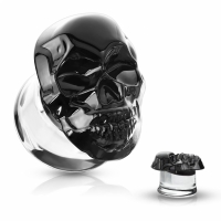 14 mm Double Flared Plug Totenkopf schwarz