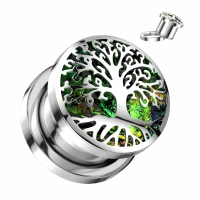 12 mm Schraubverschluss Baum des Lebens Opal Glitzer