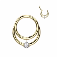 Piercing Titan Doppelring 1,2x8mm vergoldet