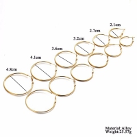Ohrringe 6 Paar Ringe verschiedene Größen vergoldet