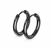 Ohrringe Anhänger Ring 10 mm schwarz