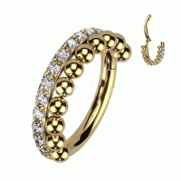 Piercing Titan Clicker Steine ​​und Kugeln vergoldet 1,2x8