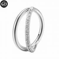 Piercing aus hochwertigem Titan, doppelt gefüttert, Stein und glatt, 1,2 x 6