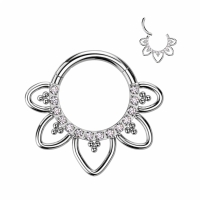 Piercing Clicker Filigran anmutig mit Steinen Titan 8 mm