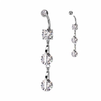 Bauchnabelpiercing 2 CZ enger Anhänger