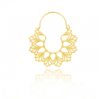 Tunnelohrringe offene Blume gold