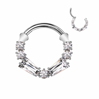 Piercing Clickerring Titan Baguette 1,2x10