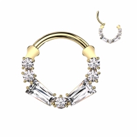 Piercing Clicker Ring Titan Baguette 1,2x10 vergoldet