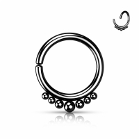 Piercing dezente Außenkugeln 0,8x8 schwarz