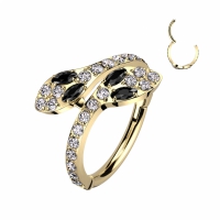 Titan Piercingring Schlange 1,2x8 vergoldet