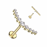 Titan 9 Edelsteine ​​rund 1,2x8 mm vergoldet