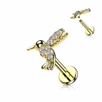 CZ Paved Kolibri Gold Farbe 1,2X8