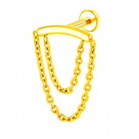 Piercing Titan Luxus Anhänger Doppelkette - Gold