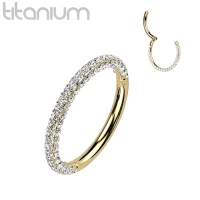 Piercing Titan Clicker rund Steine ​​1,2x6 vergoldet