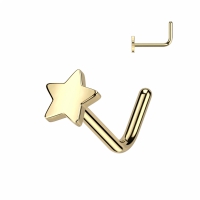 Nasenpiercing Stern L-Bogen goldfarben