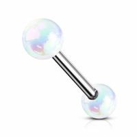 Piercingperle metallic weiß 16mm
