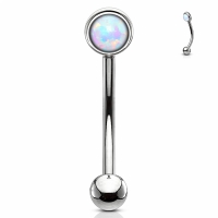 Piercing Opal Top 1,2x6 Silber