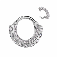 Piercing nach vorne, vorne und innen Steine