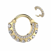 Piercing vorne, vorne und innen Steine ​​goldfarben